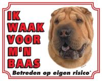 Shar Pei Waakbord - Ik waak voor mijn baas - thumbnail