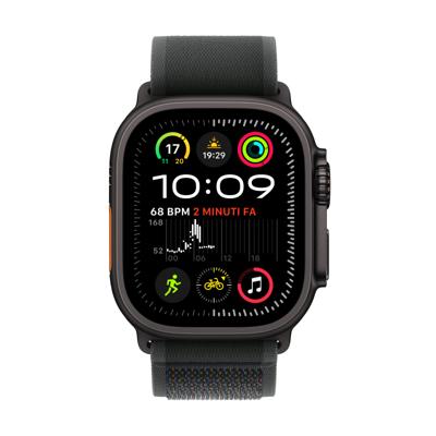 Apple Watch Ultra 2 (GPS + Cellular 49 mm) Smartwatch, Sportuhr mit Titangehäuse in Schwarz und Trail Loop in Schwarz (M/L). Fitnesstracker, präzises GPS, extra Lange Batterielaufzeit