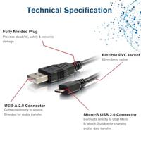 C2G C2G / Kabels naar Go A Mannelijke naar Micro-USB B Mannelijke Kabel 3 Meter Zwart - thumbnail