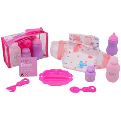 Johntoy John toy baby rose verzorgset in tasje Johntoy John toy baby rose verzorgset in tasje