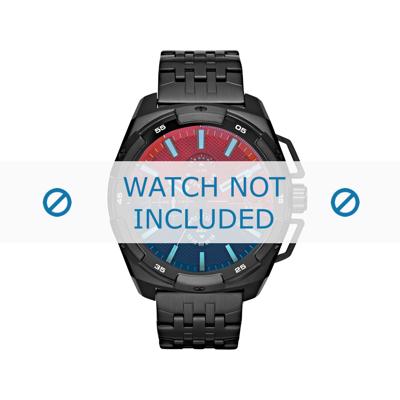 Diesel horlogeband DZ4395 Roestvrij staal (RVS) Zwart 24mm