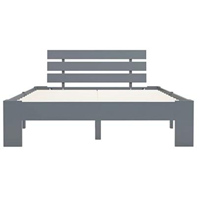 Bedframe massief grenenhout grijs 140x200 cm