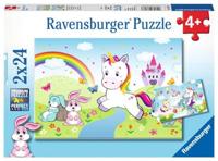 Ravensburger sprookjesachtige eenhoorn puzzel, 2x24st. - thumbnail