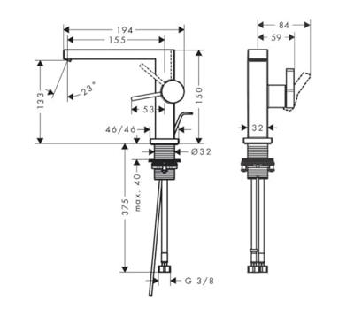 Hansgrohe Tecturis E ééngreeps wastafelkraan 110 Fine CoolStart met PopUp trekwaste, Brushed Bronze Hansgrohe Tecturis E ééngreeps wastafelkraan 110 Fine CoolStart met PopUp trekwaste, Brushed Bronze