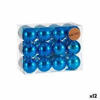 Set kerstballen Blauw Plastic (12 Stuks) - thumbnail