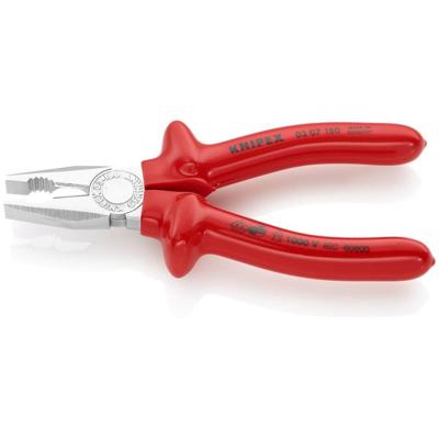 Knipex Kombitang verchroomd dompelisolatie, VDE-getest 180 mm - 0307180 Knipex Kombitang verchroomd dompelisolatie, VDE-getest 180 mm - 0307180