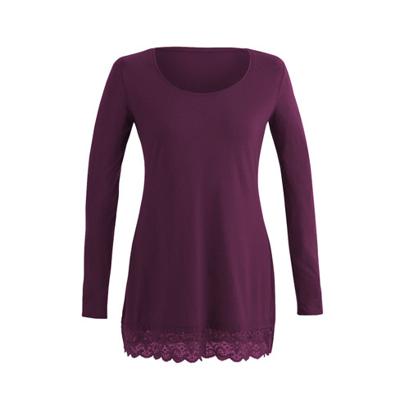 Longshirt met kant, pruim 38 Longshirt met kant, pruim 38