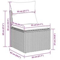 8-delige Loungeset met kussens poly rattan beige - thumbnail