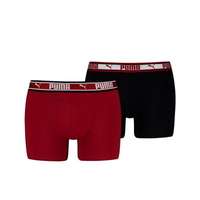 Heren Boxer Shorts Puma Zwart Rood Maat XL Heren Boxer Shorts Puma Zwart Rood Maat XL