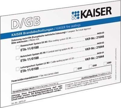 Kaiser Elektro 9473-91 Identificatieplaatje voor tussenschot 10 stuk(s)