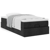 Ottoman bed met matras 180x200cm stof zwart - thumbnail