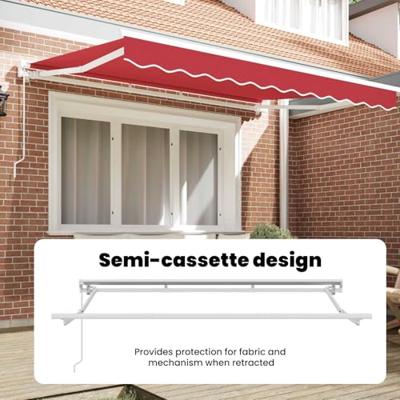 VidaXL Inklapbaar zonnescherm rood 350 x 200 cm polyester en metaal