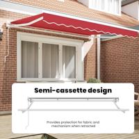 VidaXL Inklapbaar zonnescherm rood 350 x 200 cm polyester en metaal - thumbnail