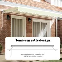 VidaXL Inklapbaar zonnescherm crème 350 x 200 cm polyester en metaal - thumbnail