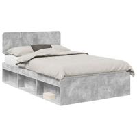 Bedframe met hoofdeinde Beton 120 x 190 cm Massief grenenhout - thumbnail