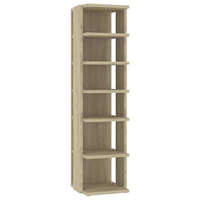 VidaXL Schoenenkast 27,5x27x102 cm bewerkt hout sonoma eikenkleurig VidaXL Schoenenkast 27,5x27x102 cm bewerkt hout sonoma eikenkleurig