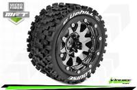Louise - ST-UPHILL - MFT 1/10 banden op 2.8" bead-lock velgen Zwart/Chrome - 1/2 Offset - Hex 12mm - thumbnail