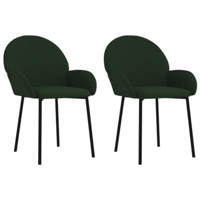 Eetkamerstoelen 2 st fluweel donkergroen