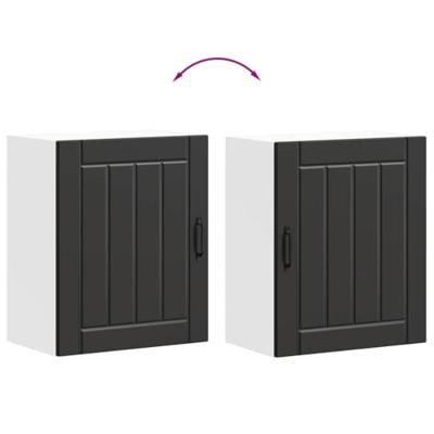 Keukenwandkast Lucca bewerkt hout zwart Keukenwandkast Lucca bewerkt hout zwart