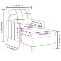 Fauteuil met voetenbank 60 cm fluweel blauw - thumbnail