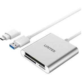 UNITEK Y-9313 geheugenkaartlezer USB 3.2 Gen 1 (3.1 Gen 1) Zilver