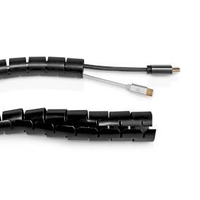 Kabelmanagement | Spiraalvormige sleeve | 2.00 m | 1 Stuks | Maximale kabeldikte: 28 mm | PE | Zwart