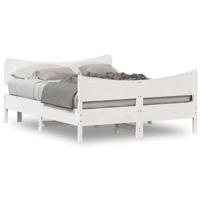 Bedframe zonder matras massief grenenhout wit 140x200 cm - thumbnail