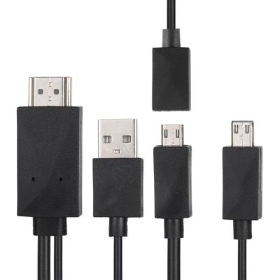 1 8 m Multi Use Micro USB MHL naar HDMI HDTV adapterkabel ondersteuning 1080P volledige HD Output voor Galaxy S6 / S IV / i9500 / Galaxy Note III /