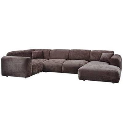 WOOOD Hoekbank 'Cloud' Links, Chenille, kleur Warm Bruin