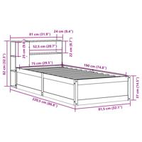 Bedframe zonder matras massief grenenhout wasbruin 75x190 cm - thumbnail