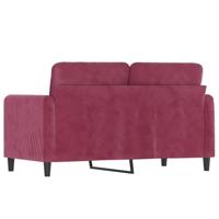 Tweezitsbank 120 cm fluweel wijnrood - thumbnail