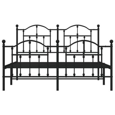 Bedframe met hoofd- en voeteneinde metaal zwart 140x200 cm