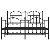 Bedframe met hoofd- en voeteneinde metaal zwart 140x200 cm - thumbnail