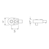 Stahlwille Insteek-pal-omschakelratel | 3/8 inch 9 x 12 mm | chroom-legering-staal | chroom-vanadium | 1 stuk - 58253005 58253005 - thumbnail
