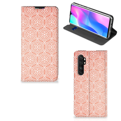 Xiaomi Mi Note 10 Lite | Hoesje met Magneet | Pattern Orange Xiaomi Mi Note 10 Lite | Hoesje met Magneet | Pattern Orange