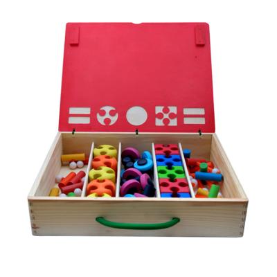 Wizzwizz Constructiespeelgoed Koffer Hout 54-delig Wizzwizz Constructiespeelgoed Koffer Hout 54-delig