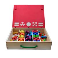 Wizzwizz Constructiespeelgoed Koffer Hout 54-delig - thumbnail