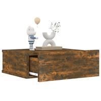 Nachtkastjes 2 st zwevend 40x30x15cm bewerkt hout gerookt eiken - thumbnail