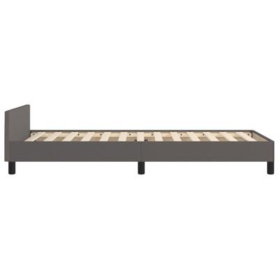 Bedframe met hoofdbord kunstleer grijs 160x200 cm