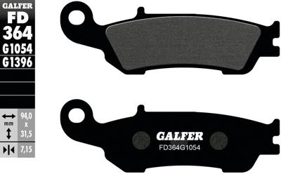 GALFER remblokken "fd364" brake pad fd364 g1054 organic standard