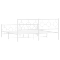 Bedframe met hoofd- en voeteneinde metaal wit 180x200 cm - thumbnail