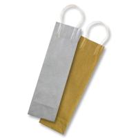 Folia papieren kraft zak voor flessen, 110 g/m², goud en zilver, pak van 6 stuks - thumbnail