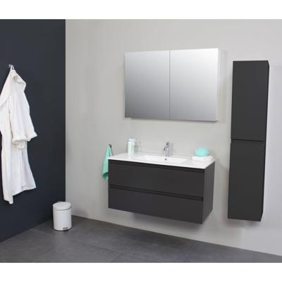 Badkamermeubel Boss & Wessing Pepper Wastafel Porselein Met Kraangat 100x55x46 cm Antraciet Boss & Wessing Badkamermeubel Boss & Wessing Pepper Wastafel Porselein Met Kraangat 100x55x46 cm Antraciet Boss & Wessing