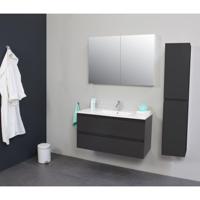 Badkamermeubel Boss & Wessing Pepper Wastafel Porselein Met Kraangat 100x55x46 cm Antraciet Boss & Wessing - thumbnail