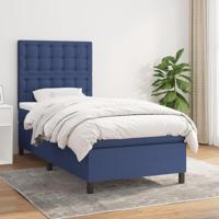 Boxspring met matras stof blauw 100x200 cm - thumbnail