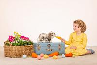 Pluchen hangende dwergkonijn 30 cm TEDDY HERMANN meerkleurig - thumbnail