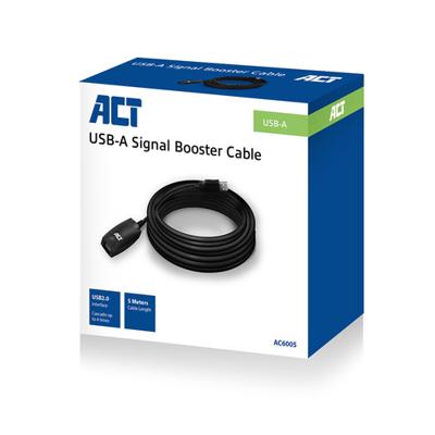 ACT Actieve USB 2.0 verlengkabel M/F 5m