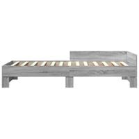 Bedframe bewerkt hout grijs sonoma eikenkleurig 90x190 cm - thumbnail