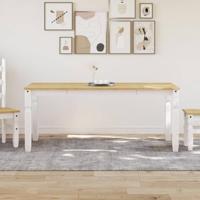 Eettafel Corona 180x90x75 cm massief grenenhout wit - thumbnail