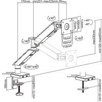 My Wall HL 25-1 L Monitor-tafelbeugel 1-voudig 43,2 cm (17) - 88,9 cm (35) Zwart Draaibaar - thumbnail